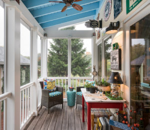Outdoor Clintonville Screened porch addition with signs