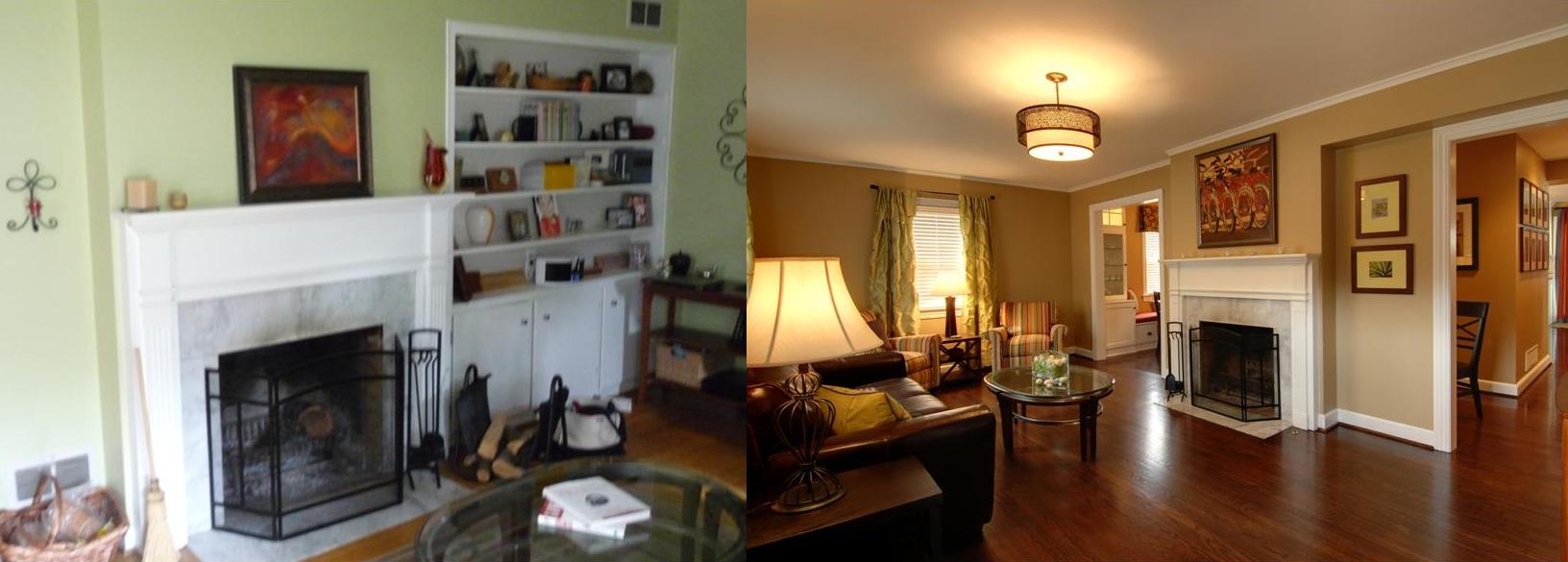 Before After Living Room Remodel Upper Arlington The