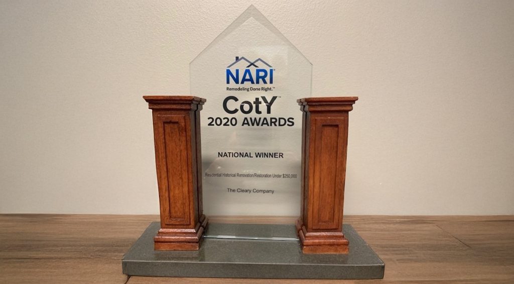 NARI CotY 2020 Awards National Winner award on table