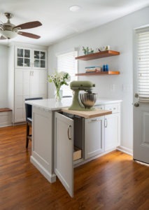 Kitchen island counter with pull out cutting board