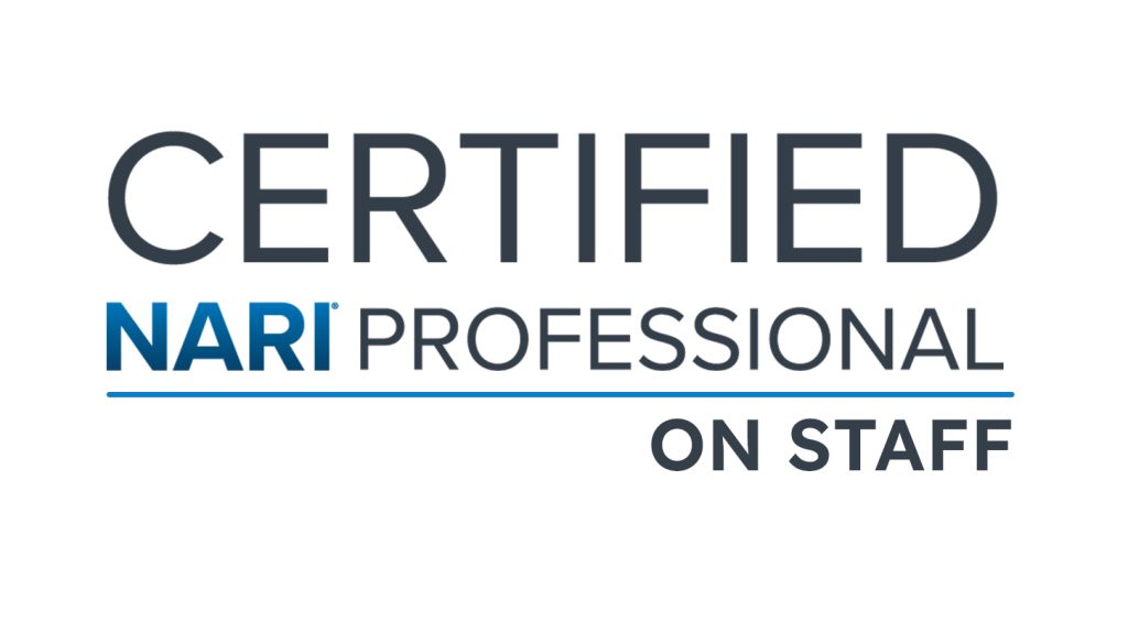 Text centered on a white background "Certified NARI Professional on Staff"