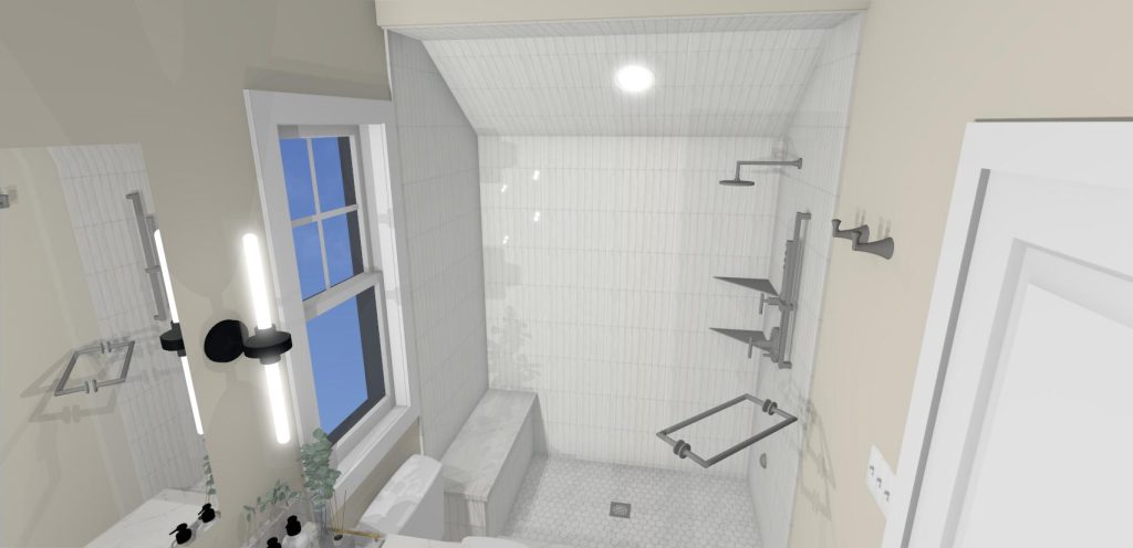 Full bathroom in above-garage ADU